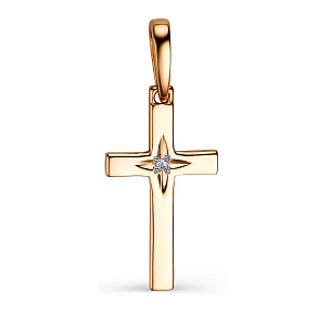 Подвеска из красного золота с бриллиантом