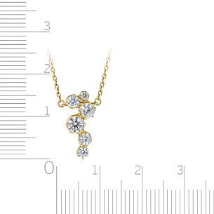 Колье из желтого золота с фианитом, плетение якорное