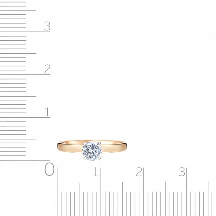 Кольцо из красного золота с фианитом