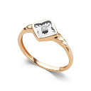 Кольцо из красного золота с бриллиантом