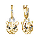 Серьги из желтого золота с бриллиантами