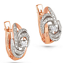 Серьги с английским замком из красного золота с бриллиантами