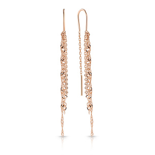 Продевки из красного золота, плетение якорное