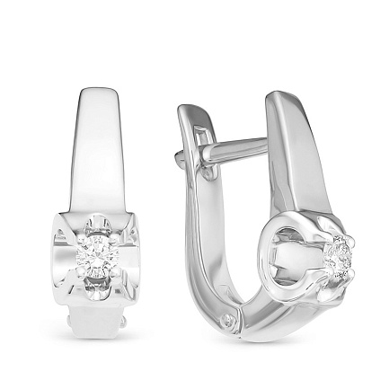 Серьги из белого золота с бриллиантами