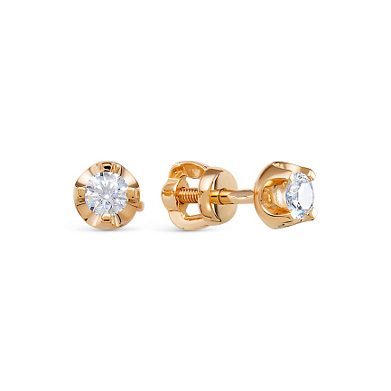 Серьги из красного золота с бриллиантами