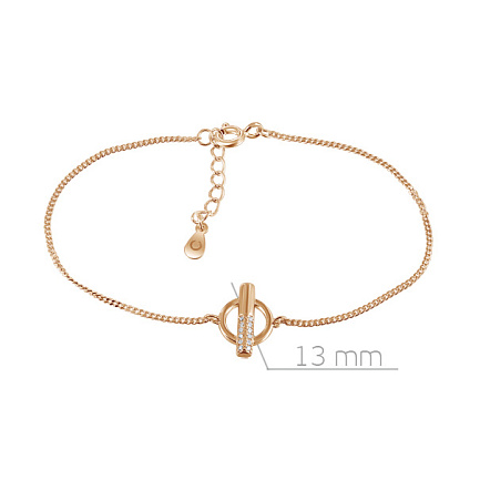 Браслет декоративный из серебра с позолотой