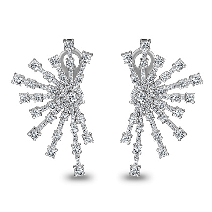 Серьги из белого золота с бриллиантами