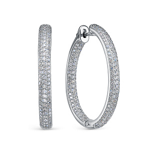 Серьги из белого золота с бриллиантом