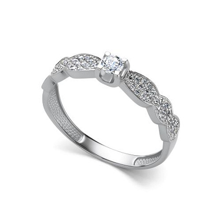 Кольцо из белого золота с бриллиантами