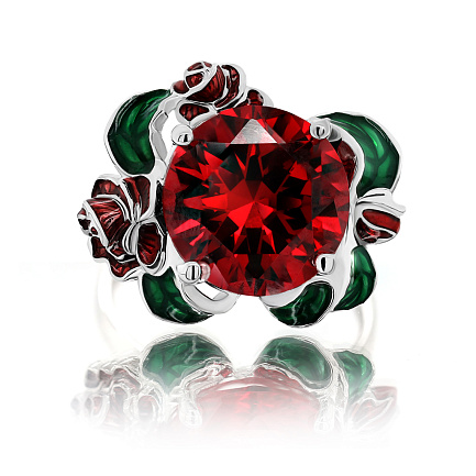 Кольцо из серебра с фианитом