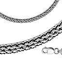 Браслет ручной работы из серебра, плетение бисмарк