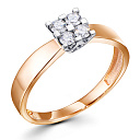 Кольцо из красного золота с бриллиантами