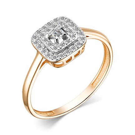 Кольцо из красного золота с бриллиантами