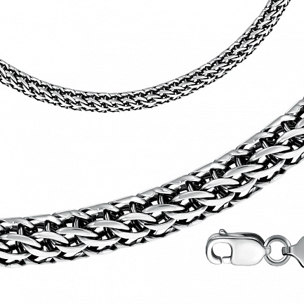 Браслет ручной работы из серебра, плетение бисмарк