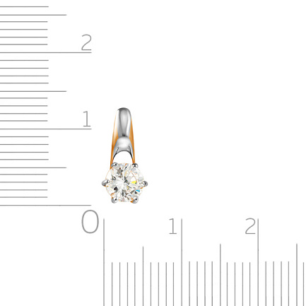 Подвеска из красного золота с фианитом