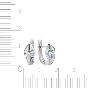 Серьги с английским замком из белого золота с бриллиантами