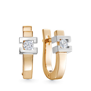 Серьги из красного золота с бриллиантами