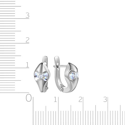 Серьги с английским замком из белого золота с бриллиантами