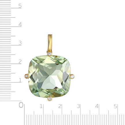 Подвеска из желтого золота с бриллиантами