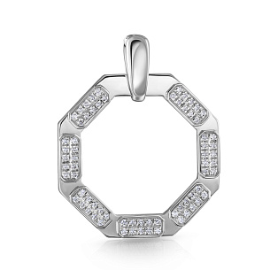 Подвеска из белого золота с бриллиантом