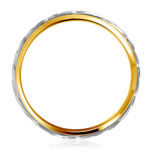 Кольцо обручальное из комбинированного золота