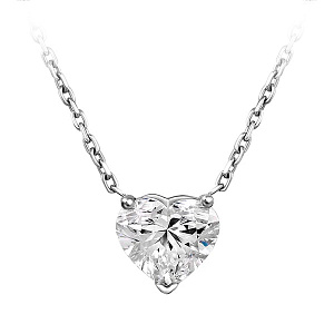 Колье из белого золота с бриллиантом