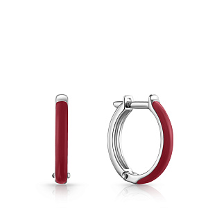 Серьги с английским замком из серебра с гранатом