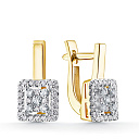 Серьги из желтого золота с бриллиантами