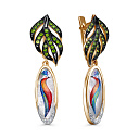 Серьги с английским замком из красного золота с бриллиантами