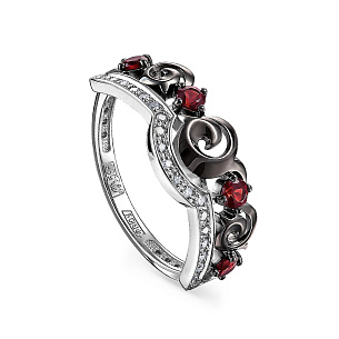 Кольцо из серебра с гранатом