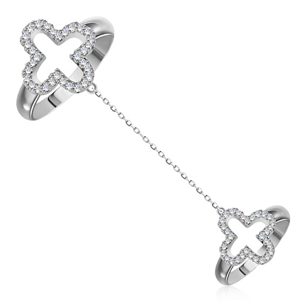 Кольцо из серебра с фианитом