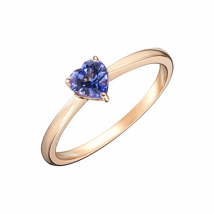 Кольцо из красного золота с танзанитом