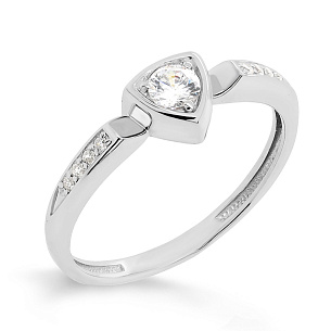 Кольцо из серебра с фианитами