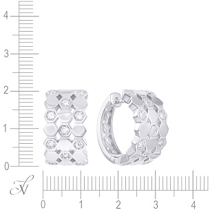 Серьги из серебра с фианитом