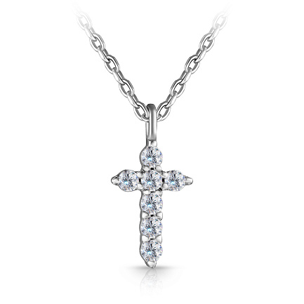 Колье из серебра с фианитом