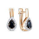 Серьги с английским замком из красного золота с бриллиантами