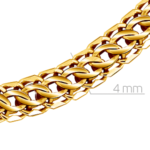 Браслет ручной работы из желтого золота, плетение каприз