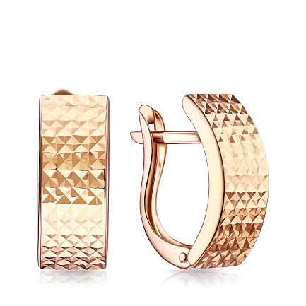 Серьги с английским замком из красного золота