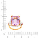 Кольцо из желтого золота с бриллиантами, аметистом