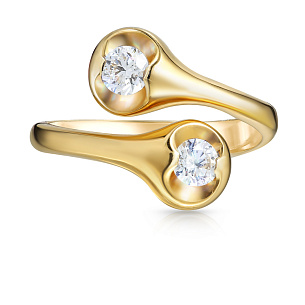 Кольцо из желтого золота с бриллиантом