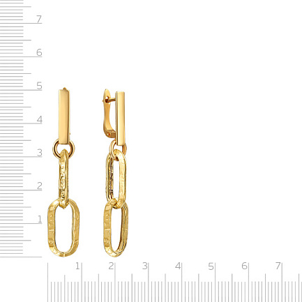 Серьги с английским замком из серебра с позолотой