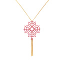 Подвеска из красного золота с бриллиантами, рубинами