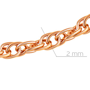 Цепь автомат из красного золота, плетение кордовое
