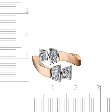 Кольцо из красного золота с бриллиантами