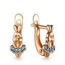 Серьги с английским замком из серебра с позолотой