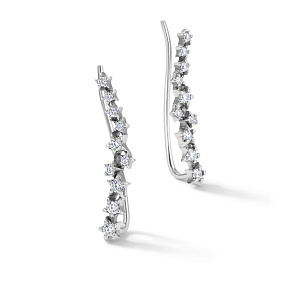 Серьги из серебра с фианитом