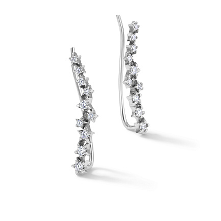 Серьги из серебра с фианитом