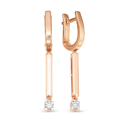 Серьги из красного золота с бриллиантами