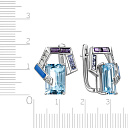 Серьги с английским замком из белого золота с бриллиантами