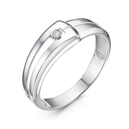 Кольцо из белого золота с бриллиантом